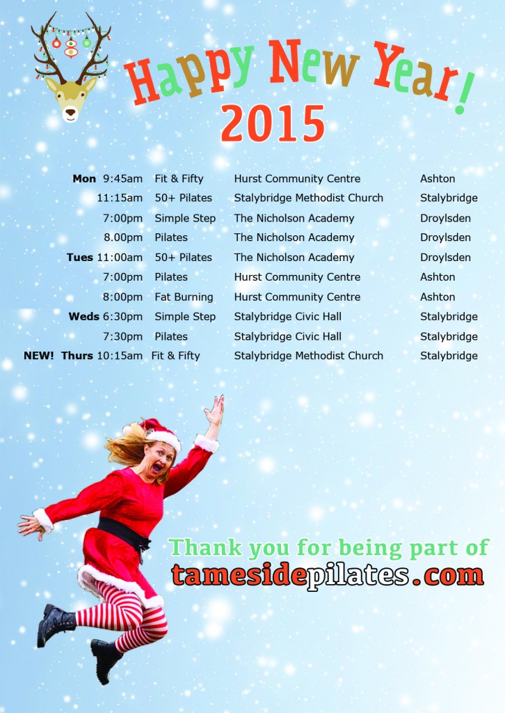 Tameside Pilates timetable from January 2015